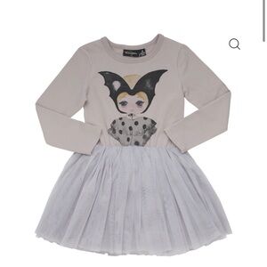 Rock Your Baby Beige and Gray Dress Bat girl circus dress. Euro 3y